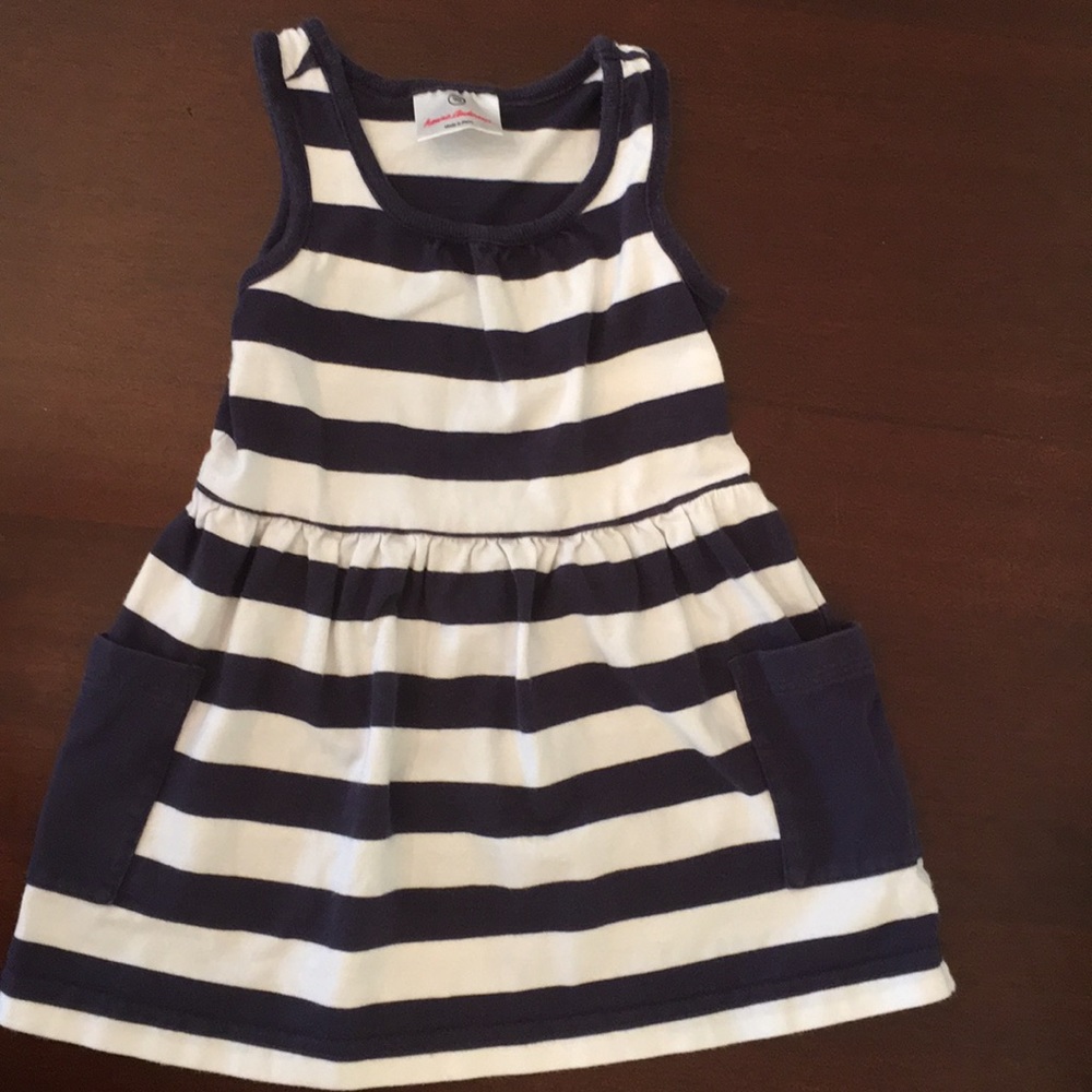 Navy and white girls Hanna Andersson cotton dress
